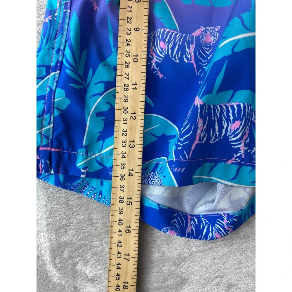 Chubbies Mens Pink Blue Ombre Jungle Tiger Leopard Swim Trunks Small 5.5 Inseam